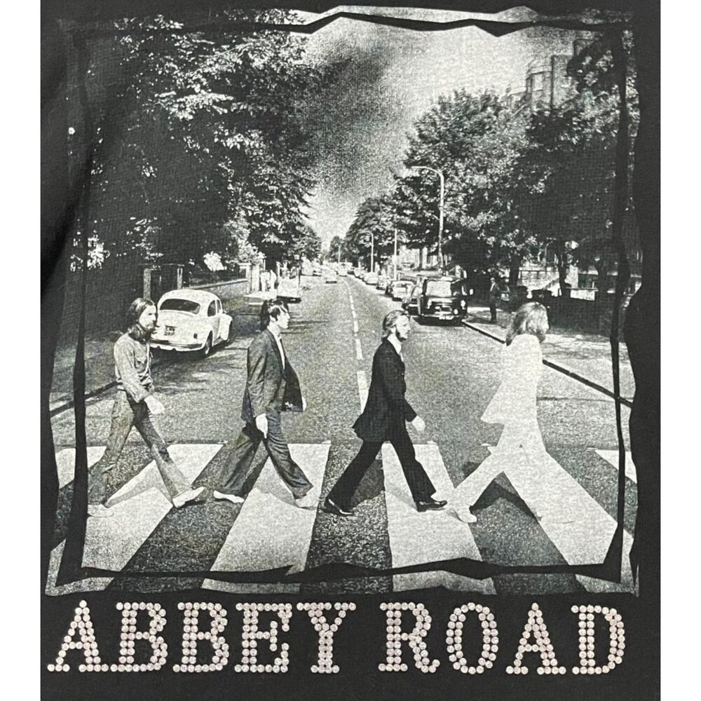 The Beatles Abbey Road 2012 Black Cropped Long Sleeve T-Shirt Juniors Size XXL